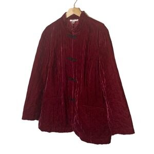 coldwater creek jacket 2x Velvet Quilted Red Old Money Grandmacore Retro Friend
